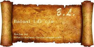 Balsai Lúcia névjegykártya